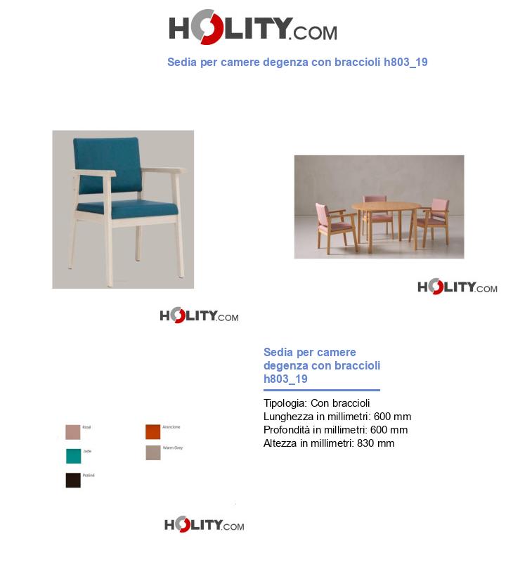 Sedia per camere degenza con braccioli h803_19