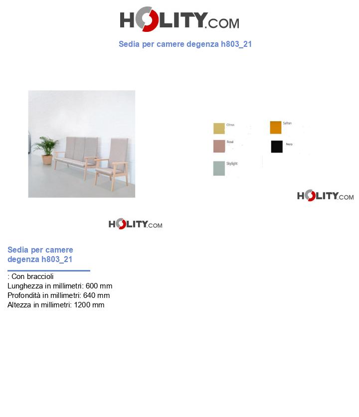 Sedia per camere degenza h803_21