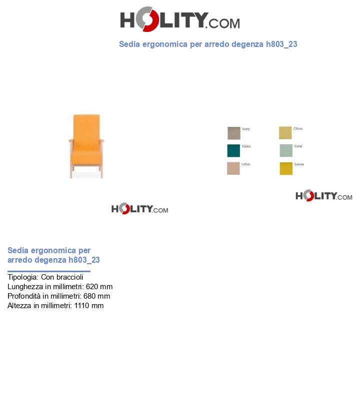 Sedia ergonomica per arredo degenza h803_23