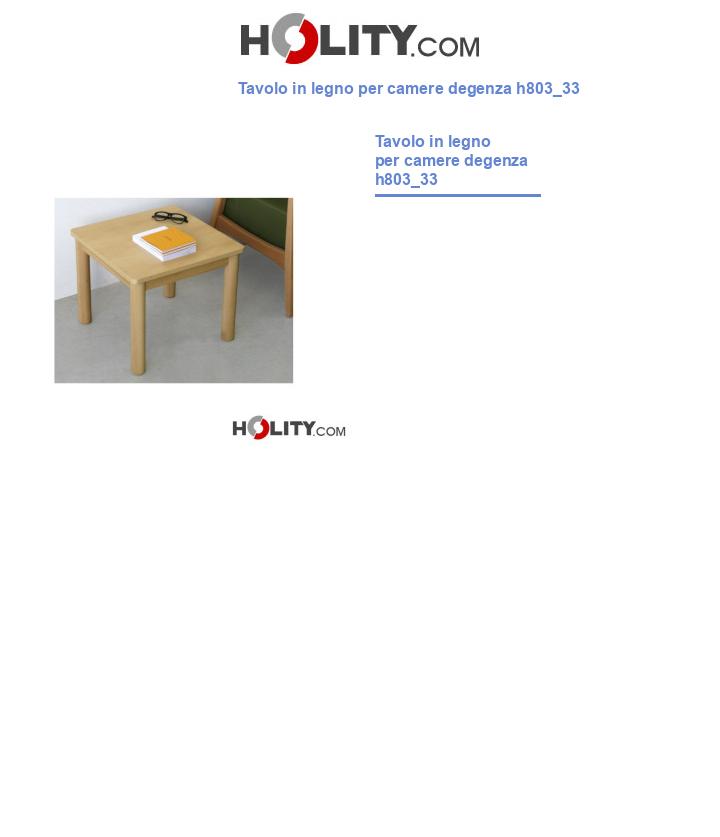 Tavolo in legno per camere degenza h803_33