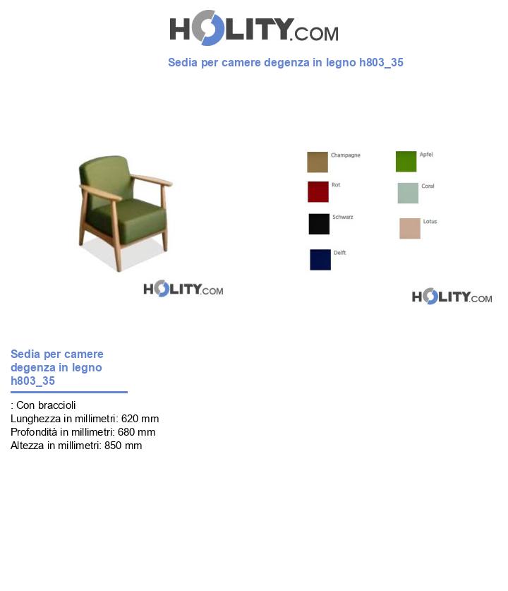Sedia per camere degenza in legno h803_35