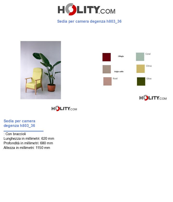 Sedia per camera degenza h803_36