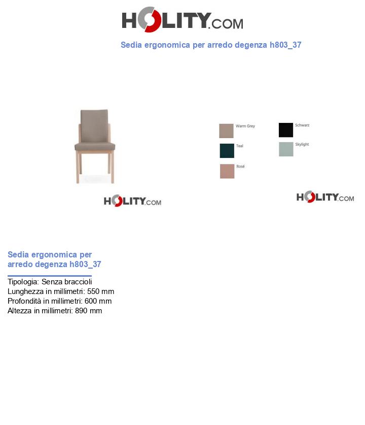 Sedia ergonomica per arredo degenza h803_37
