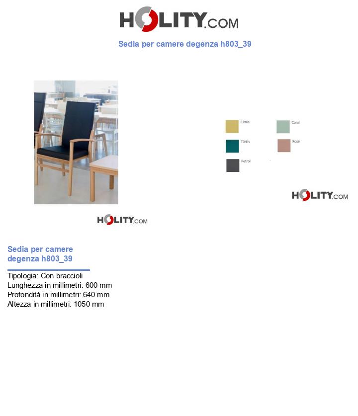 Sedia per camere degenza h803_39