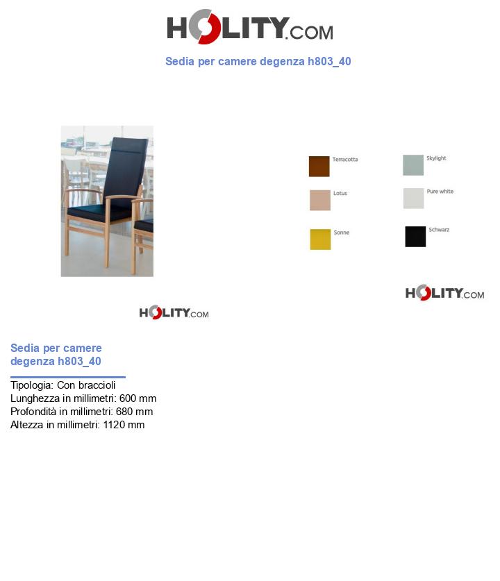 Sedia per camere degenza h803_40