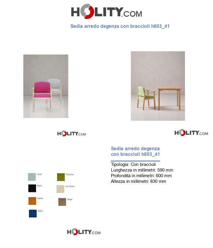 Sedia arredo degenza con braccioli h803_41