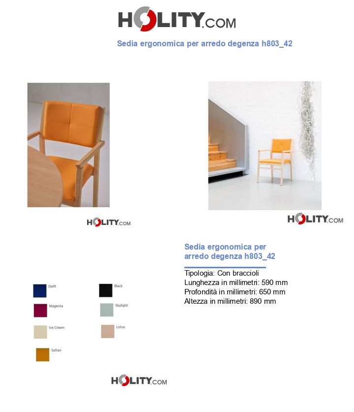 Sedia ergonomica per arredo degenza h803_42