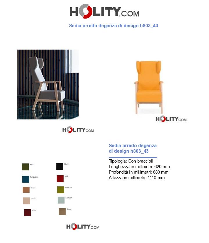 Sedia arredo degenza di design h803_43
