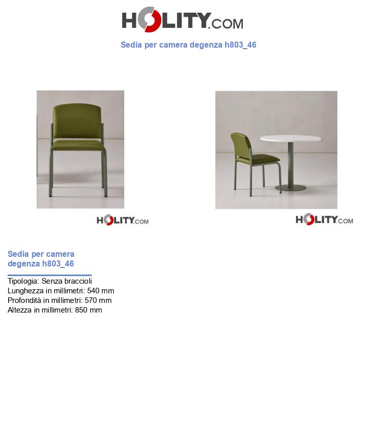 Sedia per camera degenza h803_46