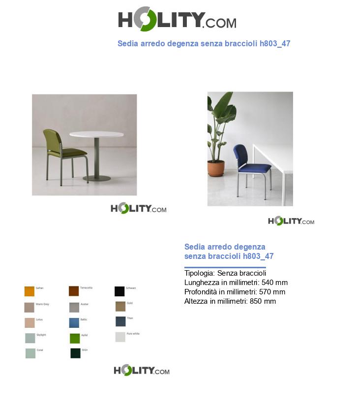 Sedia arredo degenza senza braccioli h803_47
