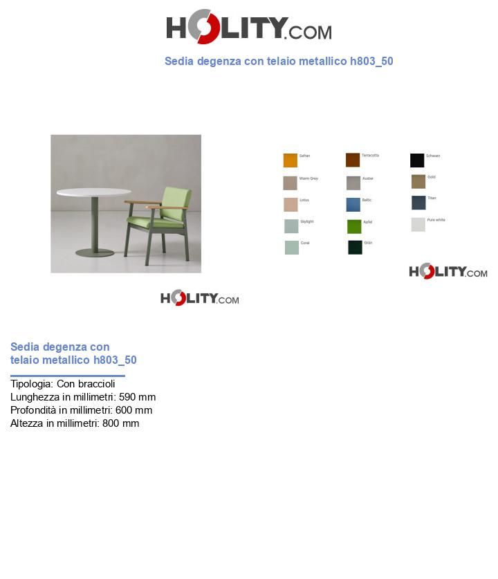 Sedia degenza con telaio metallico h803_50