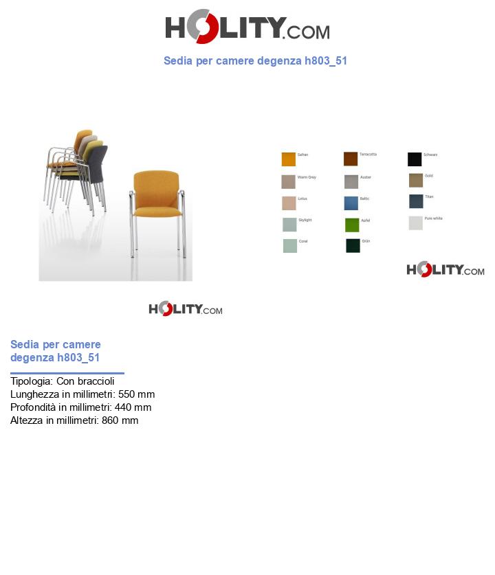 Sedia per camere degenza h803_51