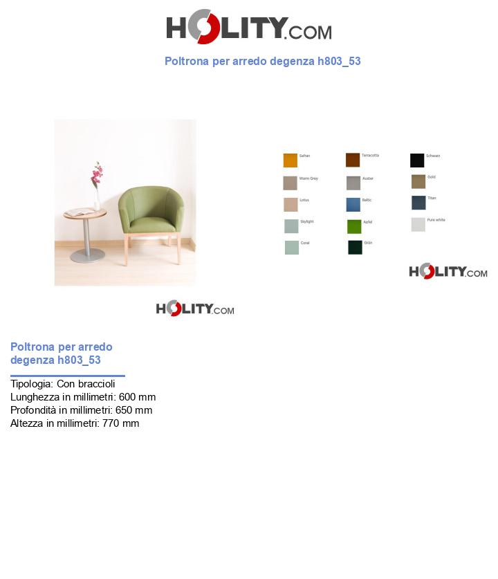 Poltrona per arredo degenza h803_53