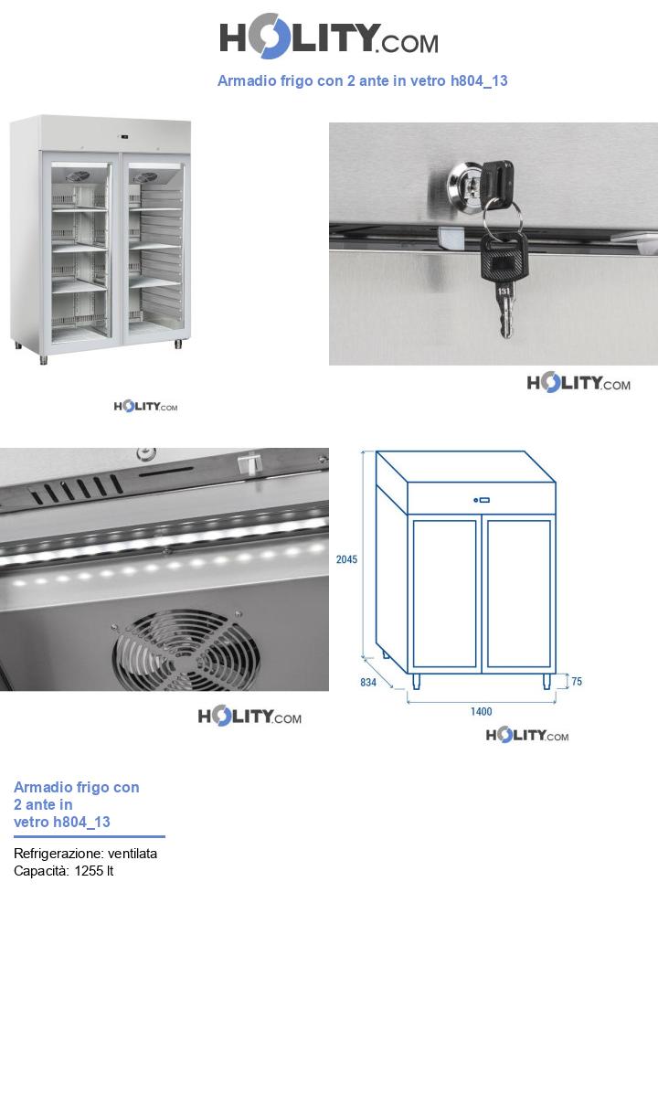 Armadio frigo con 2 ante in vetro h804_13