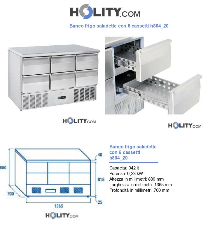 Banco frigo saladette con 6 cassetti h804_20