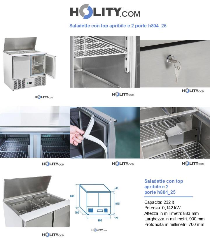 Saladette con top apribile e 2 porte h804_25