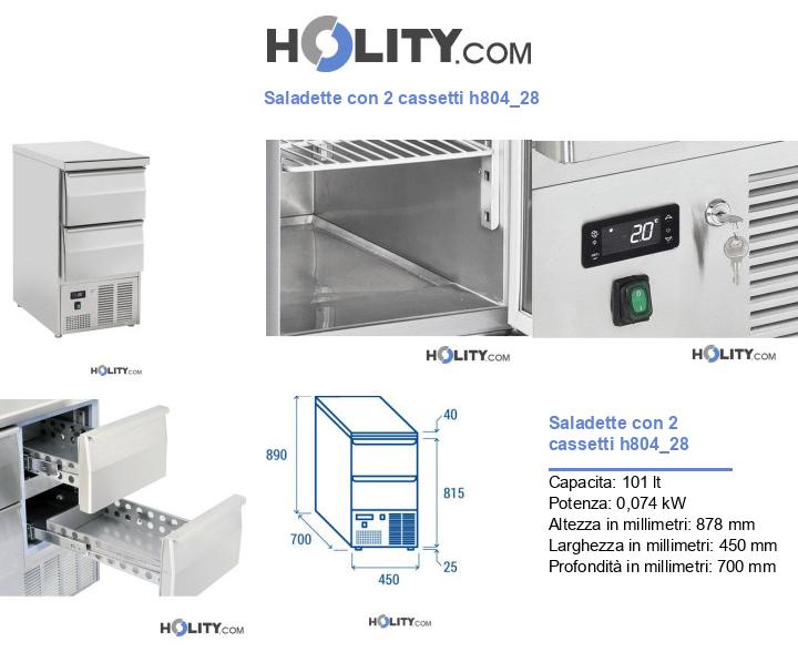 Saladette con 2 cassetti h804_28