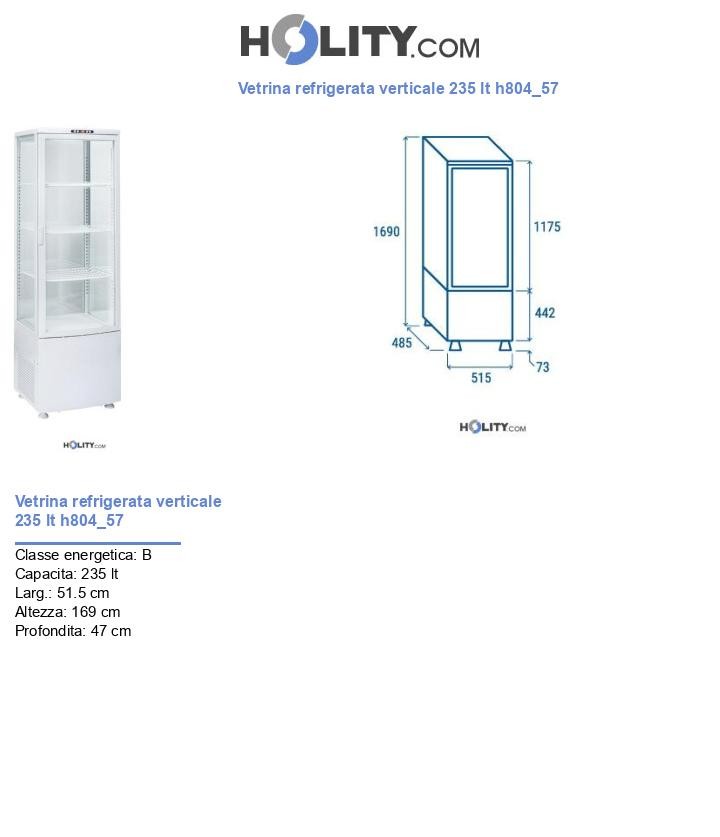 Vetrina refrigerata verticale 235 lt h804_57