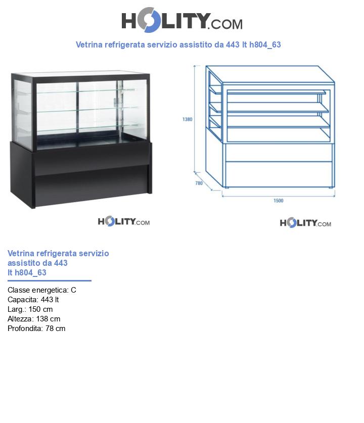 Vetrina refrigerata servizio assistito da 443 lt h804_63
