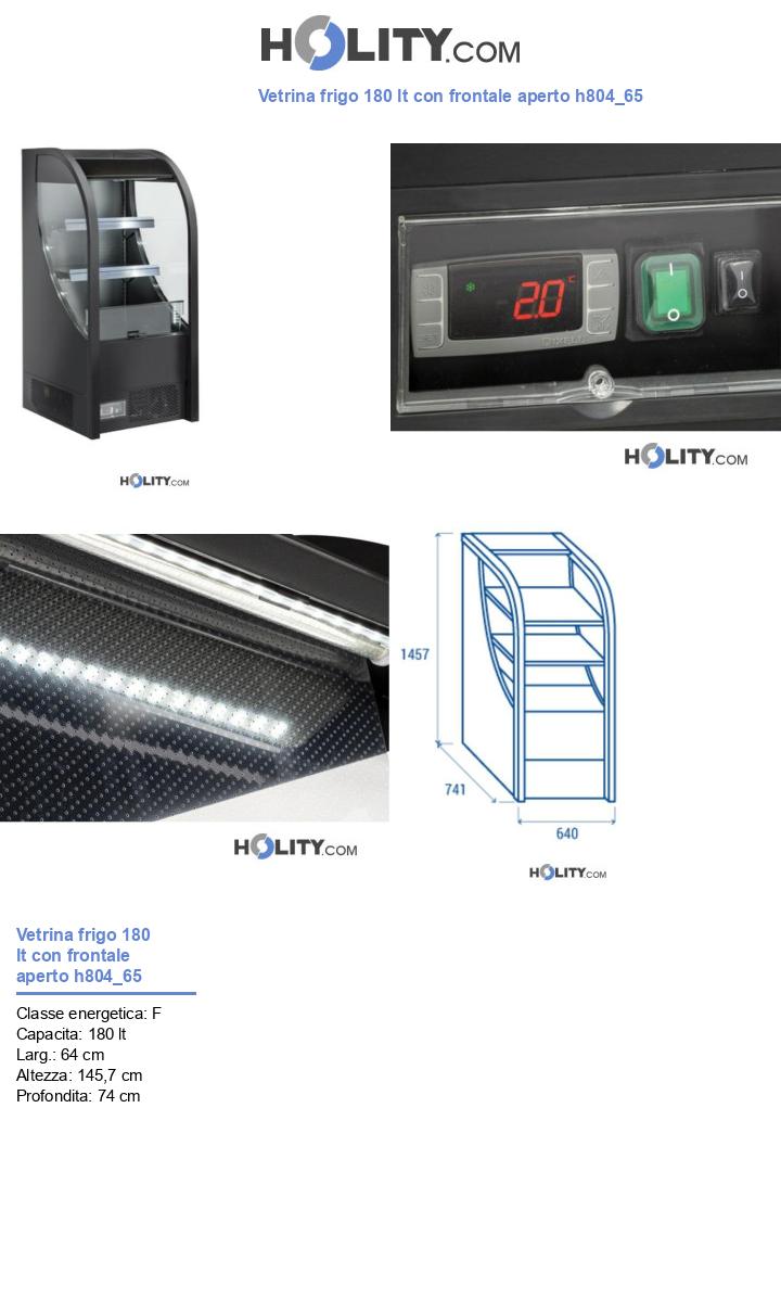 Vetrina frigo 180 lt con frontale aperto h804_65