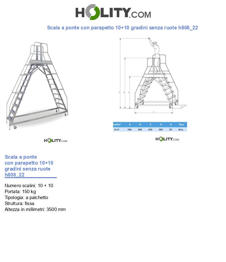 Scala a ponte con parapetto 10+10 gradini senza ruote h808_22