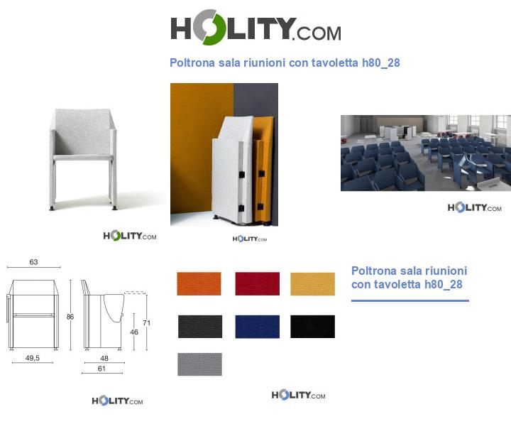 Poltrona sala riunioni con tavoletta h80_28