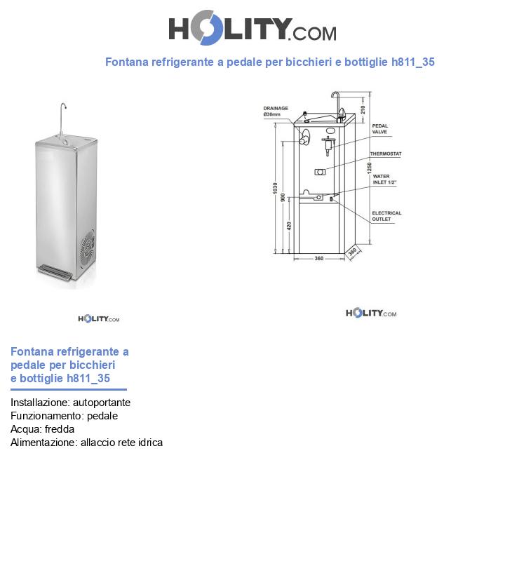 Fontana refrigerante a pedale per bicchieri e bottiglie h811_35