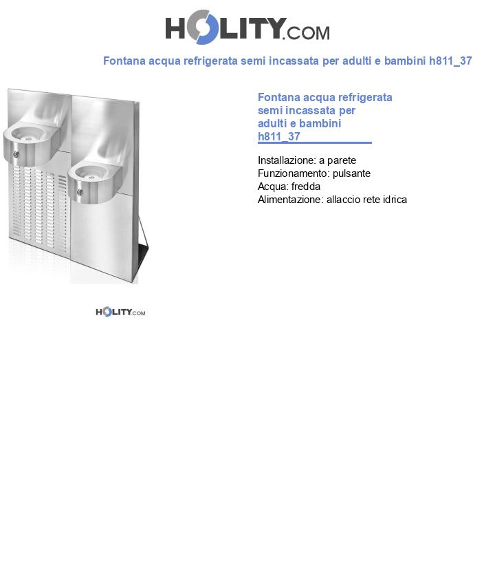 Fontana acqua refrigerata semi incassata per adulti e bambini h811_37
