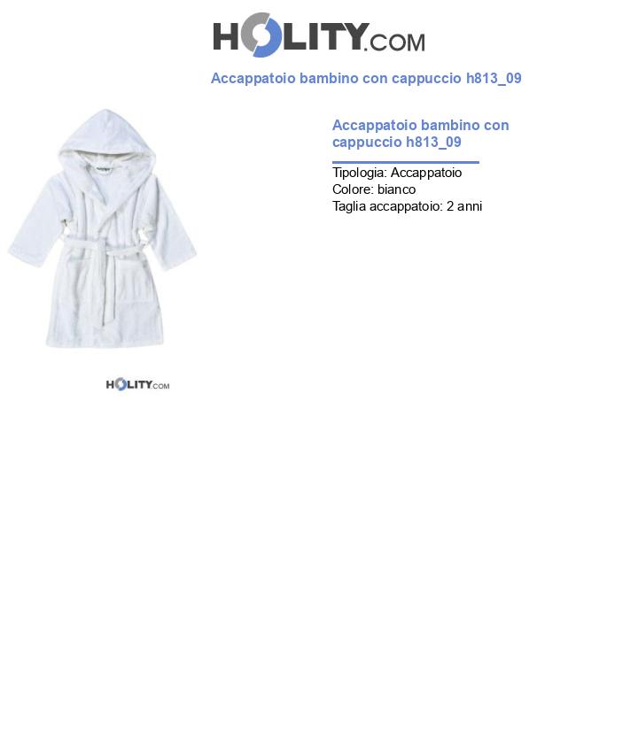 Accappatoio bambino con cappuccio h813_09