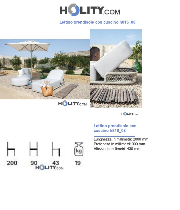 Lettino prendisole con cuscino h816_08