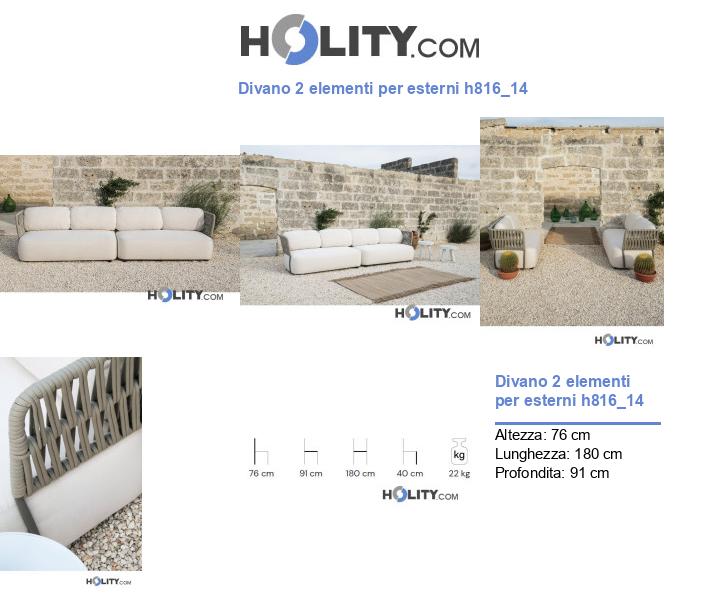 Divano 2 elementi per esterni h816_14