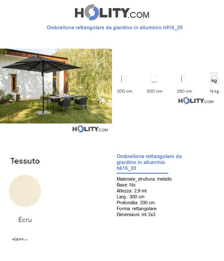 Ombrellone rettangolare da giardino in alluminio h816_20