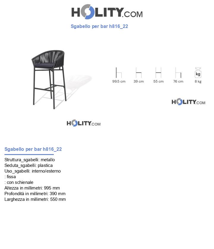 Sgabello per bar h816_22