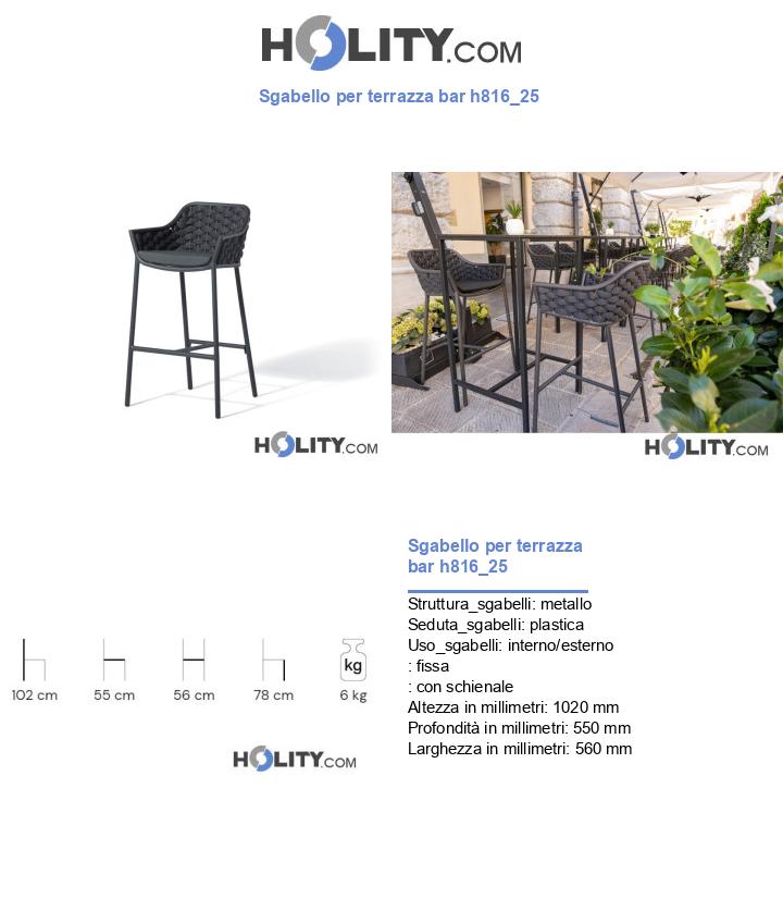 Sgabello per terrazza bar h816_25