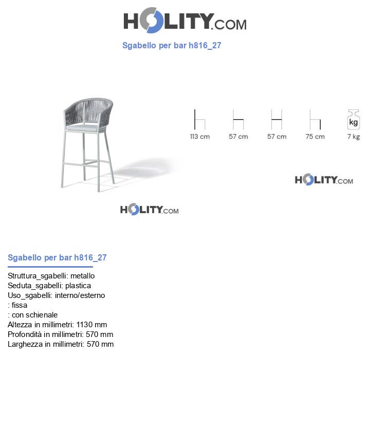 Sgabello per bar h816_27