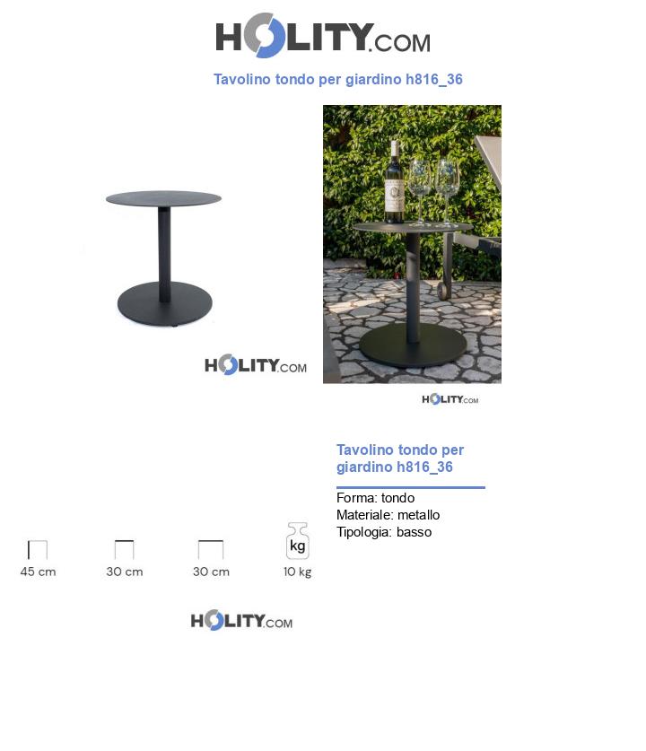 Tavolino tondo per giardino h816_36