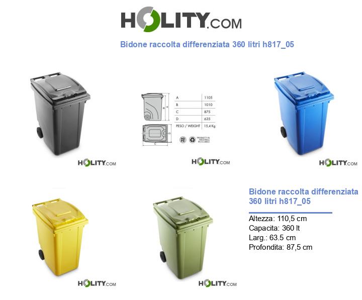 Bidone raccolta differenziata 360 litri h817_05