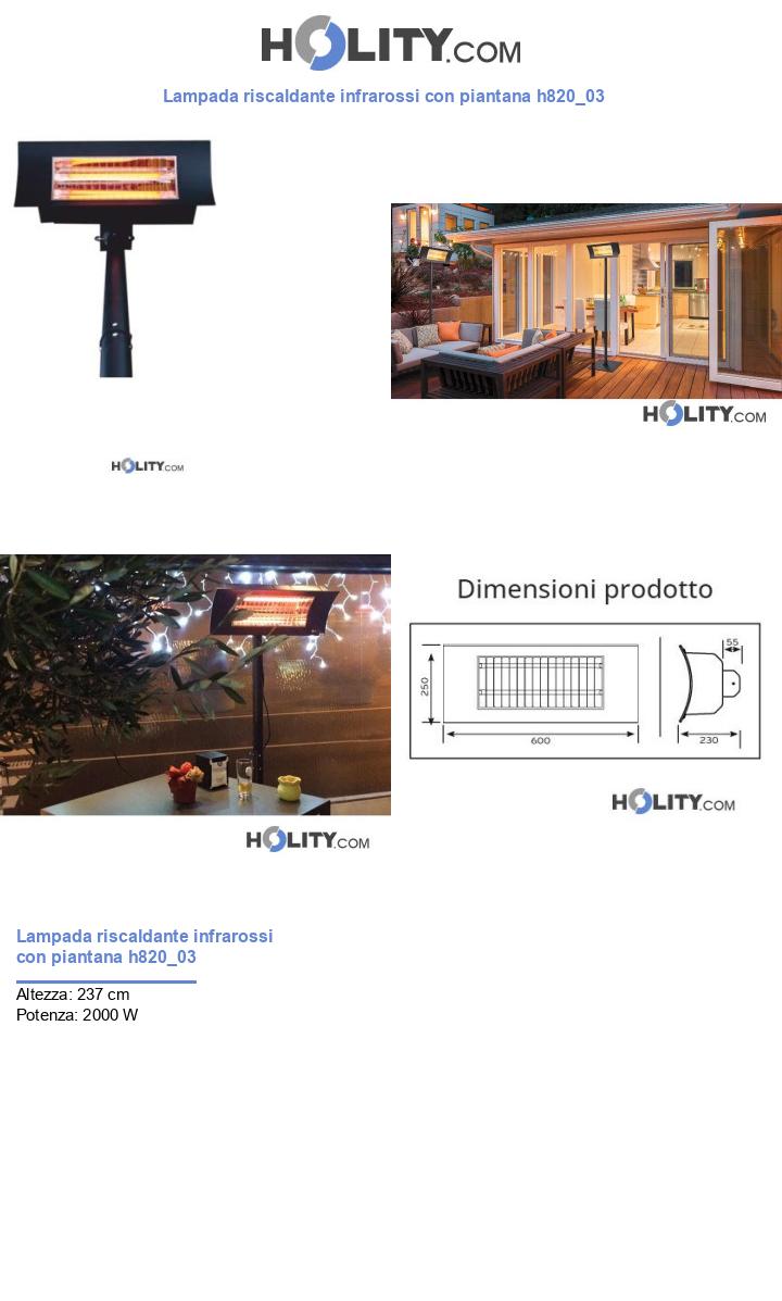 Lampada riscaldante infrarossi con piantana h820_03