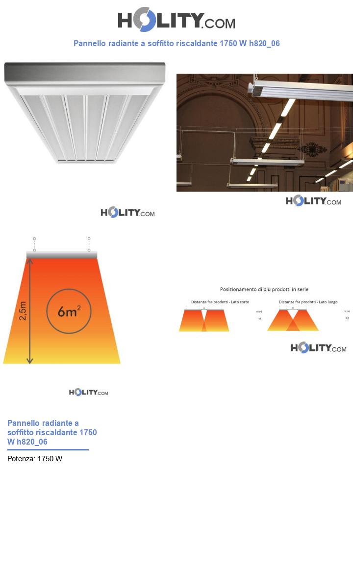 Pannello radiante a soffitto riscaldante 1750 W h820_06