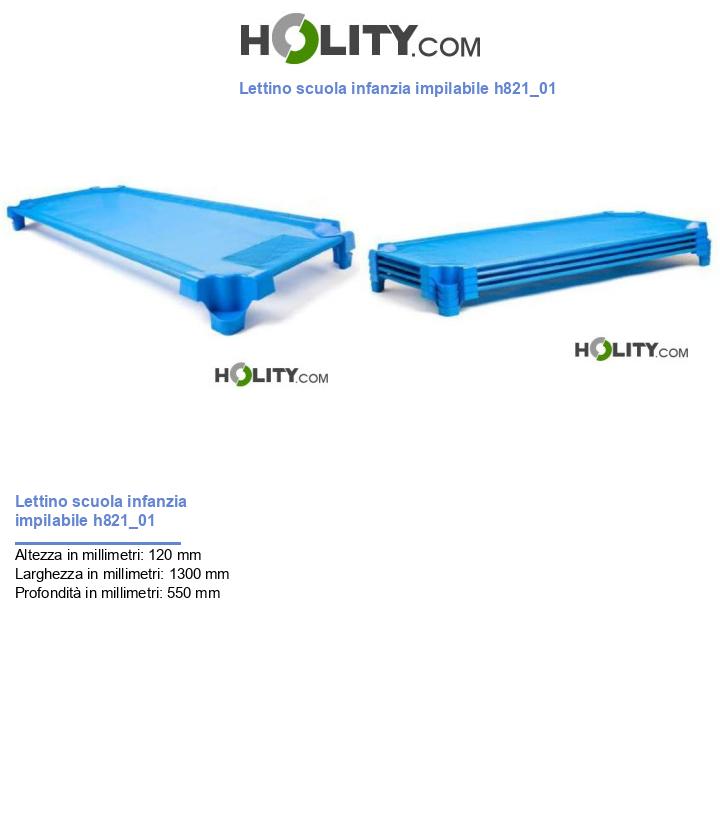 Lettino scuola infanzia impilabile h821_01