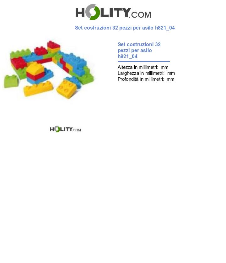 Set costruzioni 32 pezzi per asilo h821_04