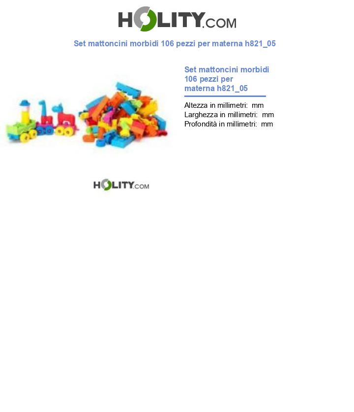 Set mattoncini morbidi 106 pezzi per materna h821_05