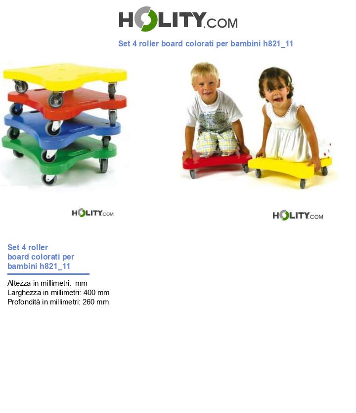 Set 4 roller board colorati per bambini h821_11