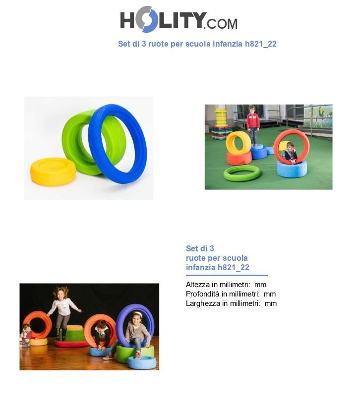 Set di 3 ruote per scuola infanzia h821_22