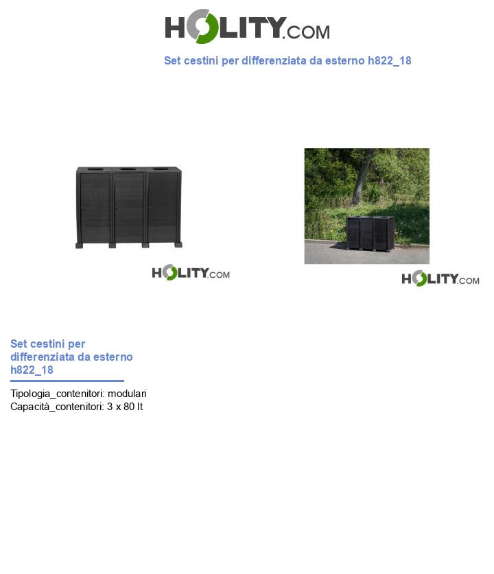 Set cestini per differenziata da esterno h822_18