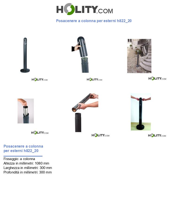 Posacenere a colonna per esterni h822_20