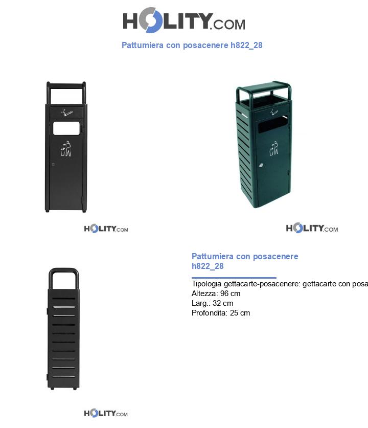 Pattumiera con posacenere h822_28