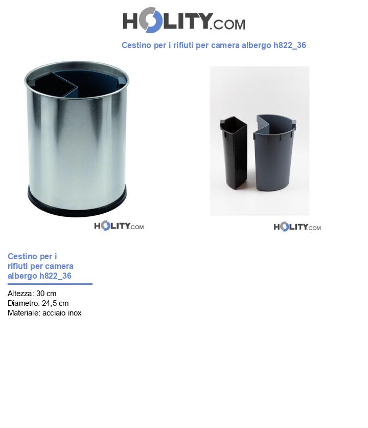 Cestino per i rifiuti per camera albergo h822_36