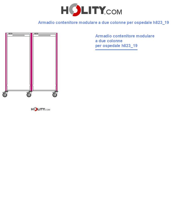 Armadio contenitore modulare a due colonne per ospedale h823_19