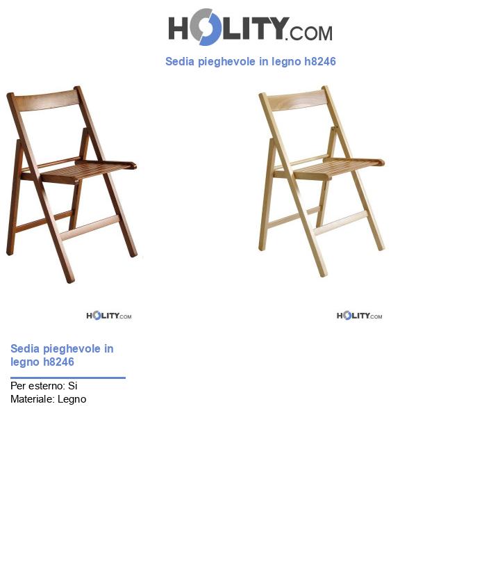 Sedia pieghevole in legno h8246